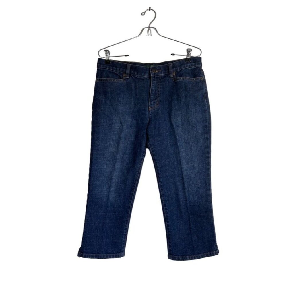 Lauren Ralph Lauren Women's Classic Midcalf Dark Wash Capri Jeans - Sz 8